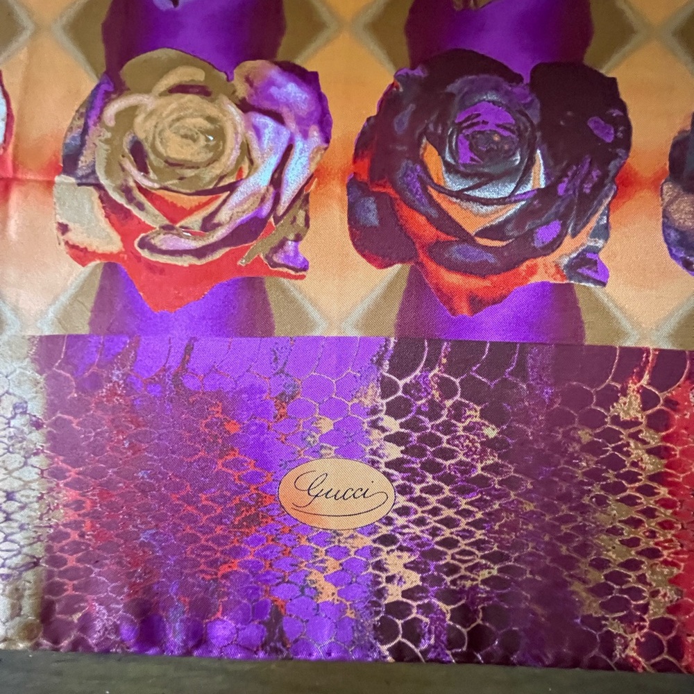 Gucci Psychedelic Rose Python Silk Scarf. - image 7